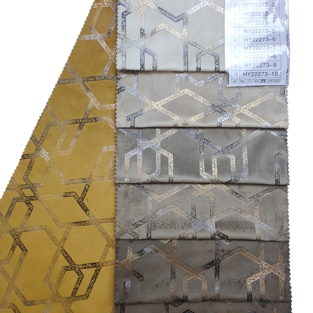 Kreatywny wzór geometryczny Gold Foil Print Holland Velvet Sofa Meble Fabric
